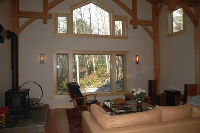 Timber Frame Great Room in Oak
