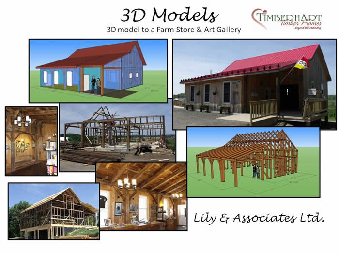 3D Model of a Heritage timber frame Lily and Associates