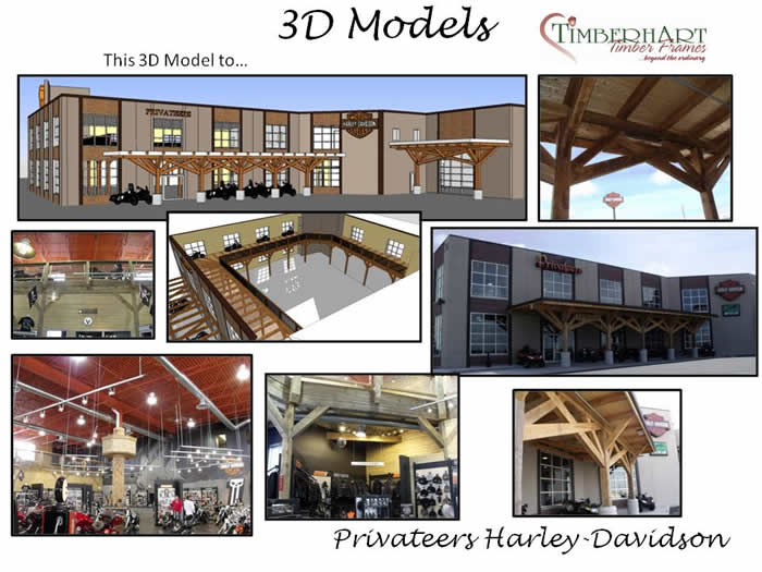 3D Models for the timber frame Harley Davidson