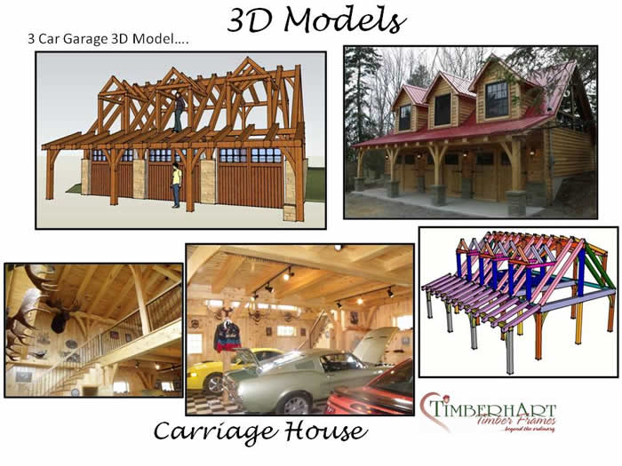 Carriage house Timber Frame 3D model