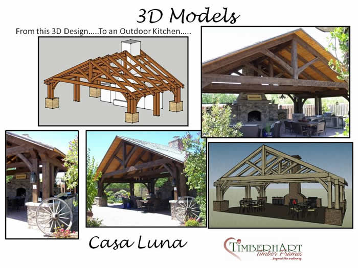 Casa Luna Timber Frame Model 3D Model