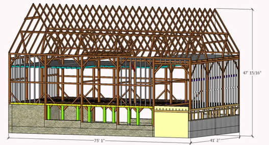 3D Model of Timber Frame Barn