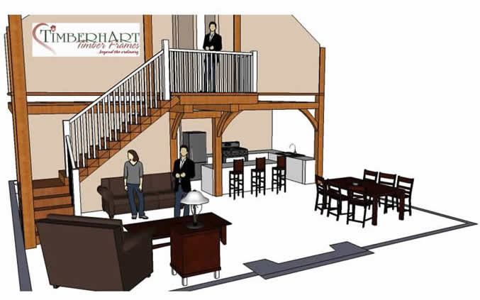 3D Model of the Timber Frame Stairs