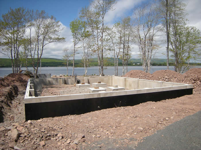 Different angle of the timber frame foundation