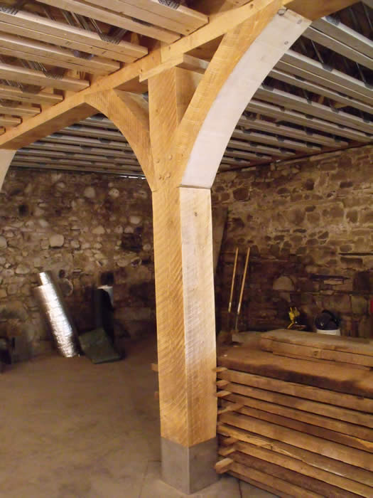 Hemlock Timbers added to the basement of the Heritage Timber Frame