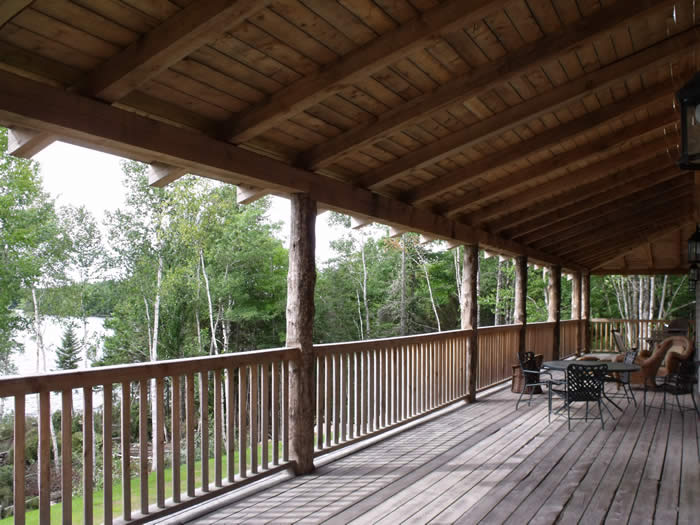 Hemlock timber frame porch