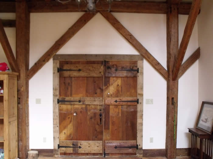 Heritage doors in the timber frame