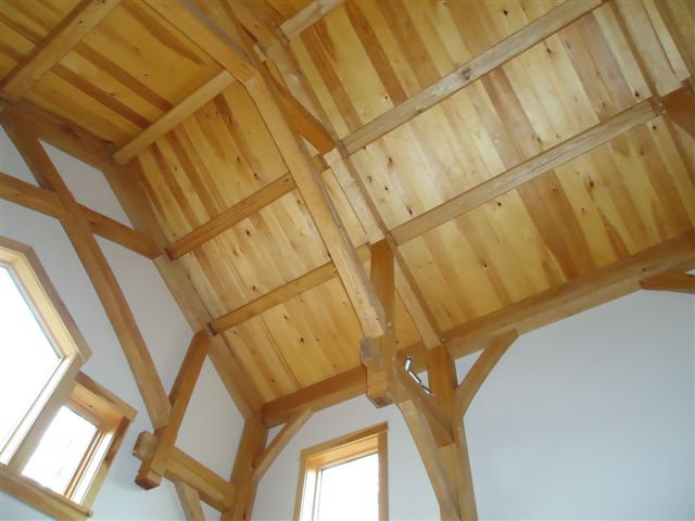 Oak Music Room view of the trusses in the ceiling