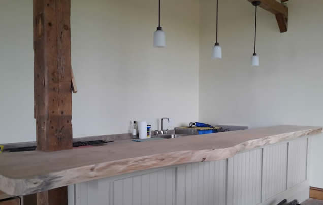 Oak live edged bar table top