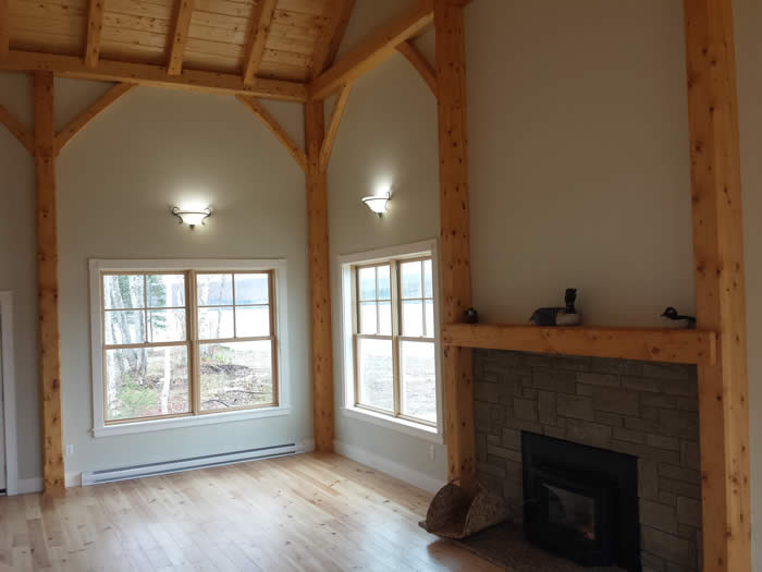 Spruce Timber Frame Cottage with a Cedar Entry Way