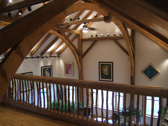 Timber Frame Arches and Heritage Railing