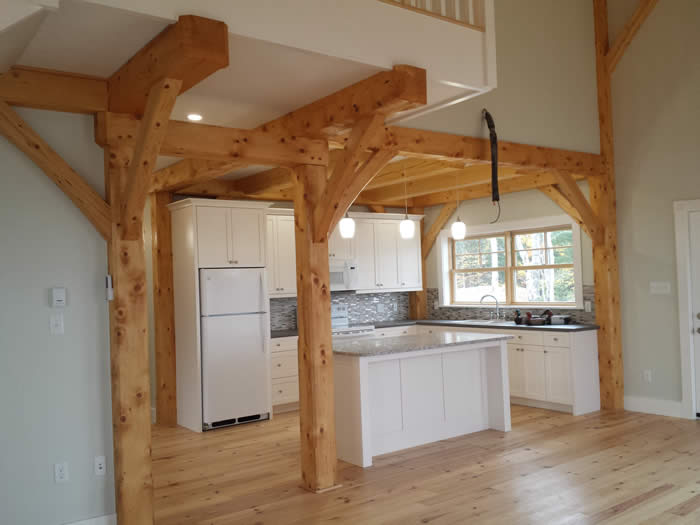 View of the Kitchen in the Spruce Timber Frame