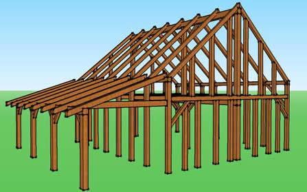3D Model 24x26 Heritage Timber Frame