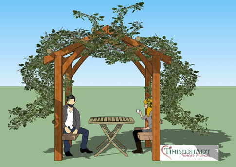 3D Model of Timber Frame Arbour