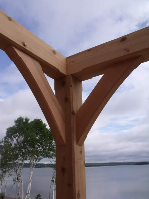 Cedar timber frame  porch post