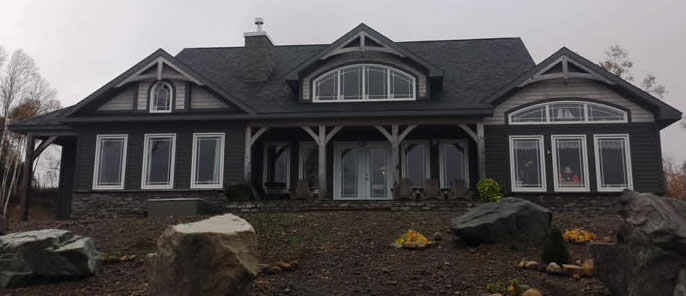 Exterior of the Timber Frame in Cedar