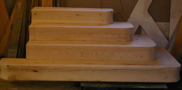 Hemlock Stairs for the Oak Timber Frame