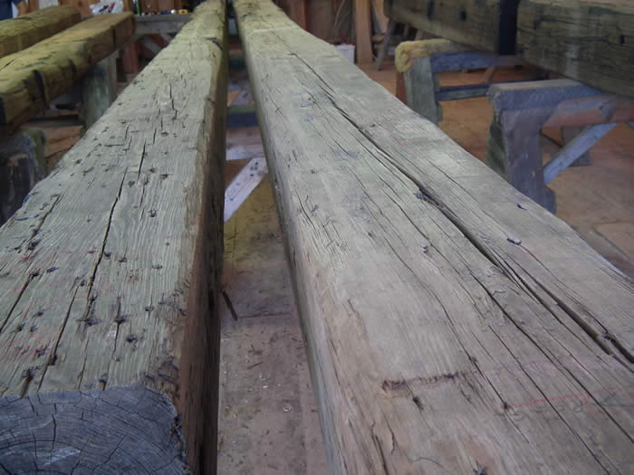 Heritage Yellow Pine waiting to get sanded and oiled in shop