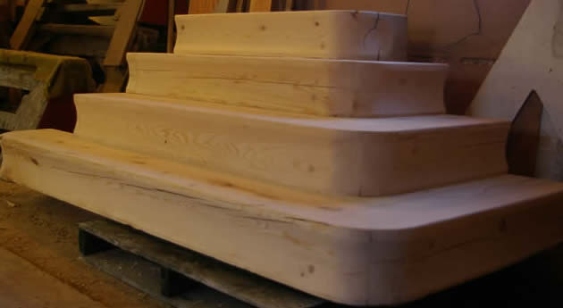 Hemlock Stairs for the Oak Timber Frame