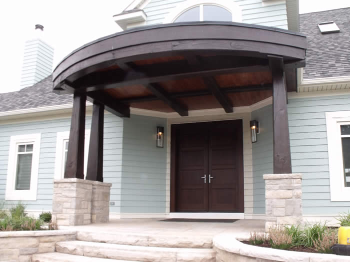 Timber Frame Oak Front Entrance with Tappered posts