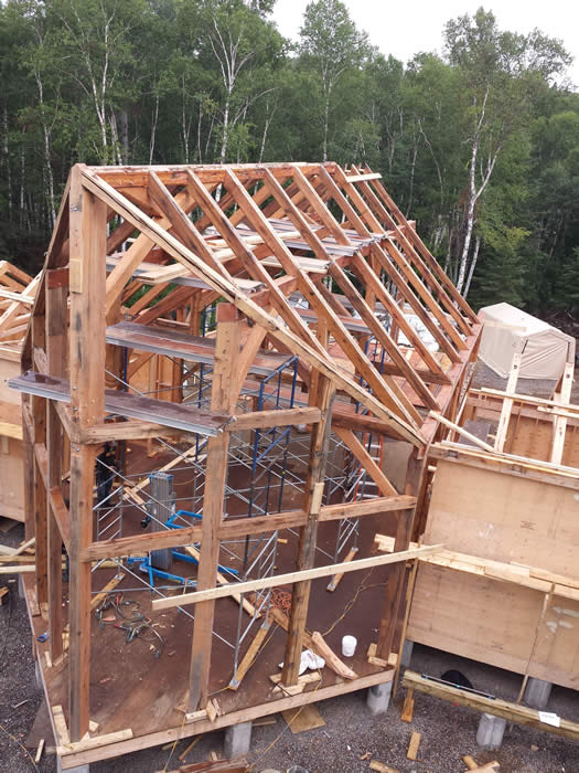 Timber Frame Prow installed