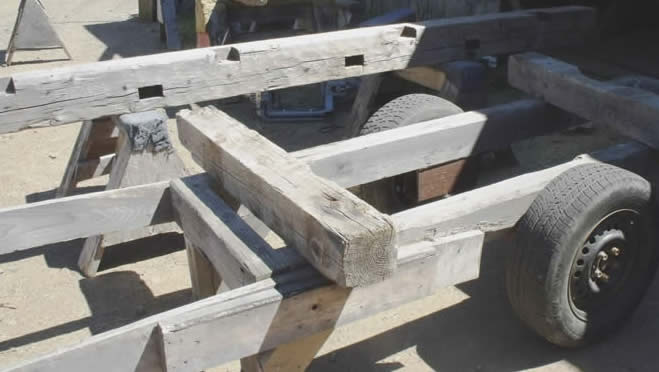 Heritage Reclaimed Timber Frame post for a bent