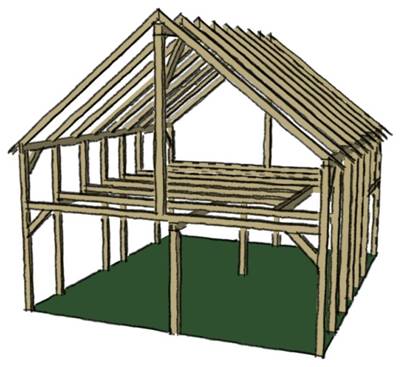 3D model of timber frame