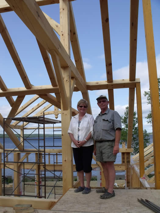 Happy timber frame owners